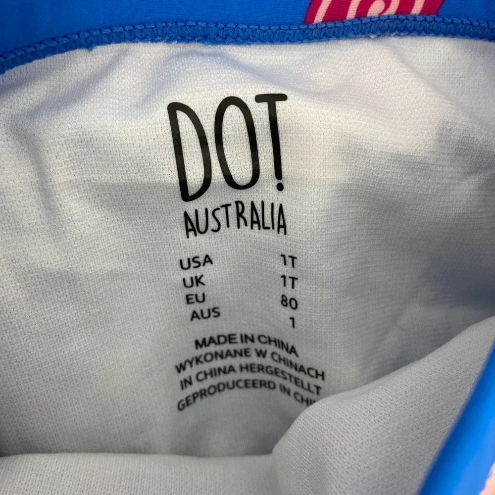 DOT AUSTRALIA Blue Bunny Ice Cream Lollipop Long Sleeve Two Piece Swim Suit 1T